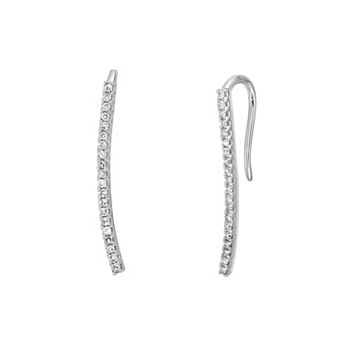 Gemminded 10k Gold 1/8 Carat T.W. Diamond Crawler Earrings