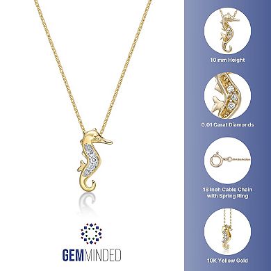 Gemminded 10k Gold Diamond Accent Seahorse Pendant Necklace