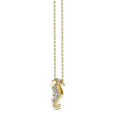 Gemminded 10k Gold Diamond Accent Seahorse Pendant Necklace