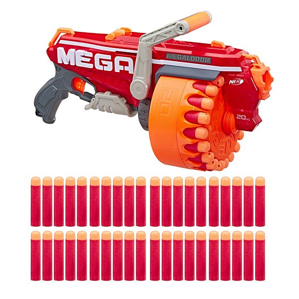 Pistolet Nerf Mega Megalodon à chargeur rotatif de 20 fléchettes Mega lodon  E4217EU4 Hasbro