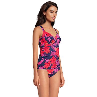 Women's Lands' End Surplice Underwire Tankini Top