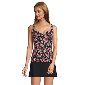Women's Lands' End Surplice Underwire Tankini Swimsuit Top