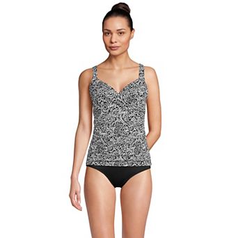 Women's Lands' End Surplice Underwire Tankini Swimsuit Top