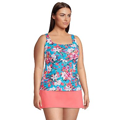 Plus Size Lands' End Bust Minimizer Squareneck Tankini Top