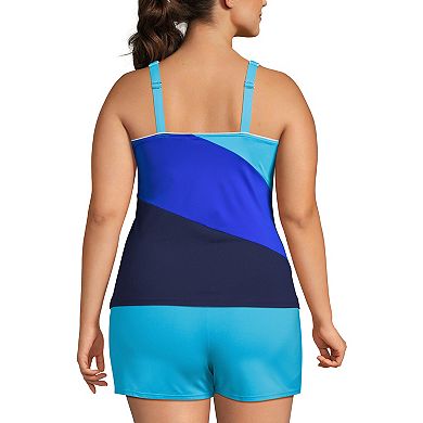 Plus Size Lands' End Bust Minimizer Squareneck Tankini Top