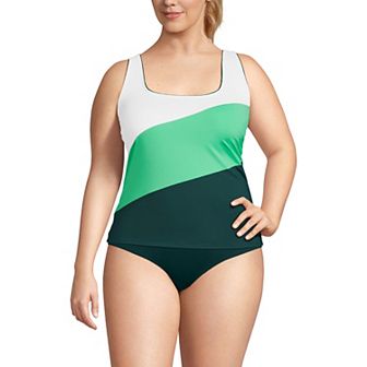 Plus Size Lands' End Bust Minimizer UPF 50 Tankini Swimsuit Top