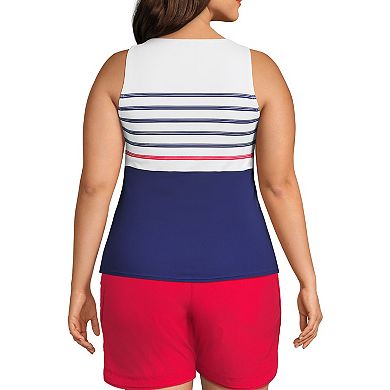 Plus Size Lands' End UPF 50 Bust Minimizer Tankini Top