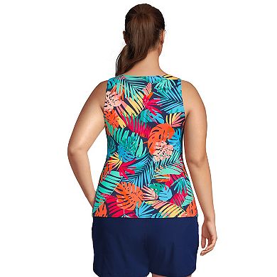 Plus Size Lands' End UPF 50 Bust Minimizer Tankini Top