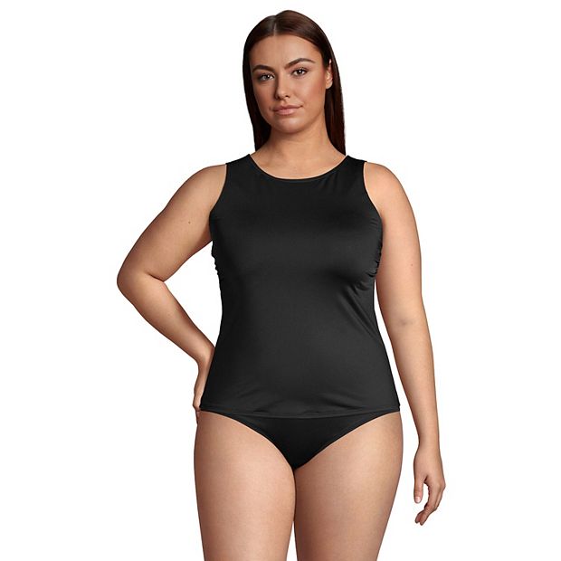 Women's Chlorine Resistant High Neck UPF 50 Modest Tankini Swimsuit Top