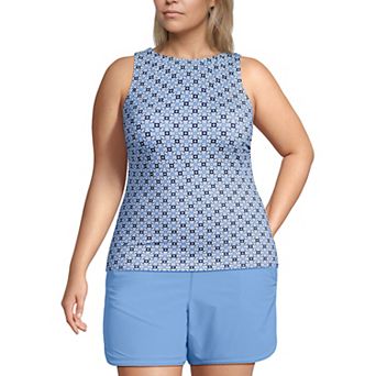 Plus Size Lands' End UPF 50 Bust Minimizer Tankini Swimsuit Top