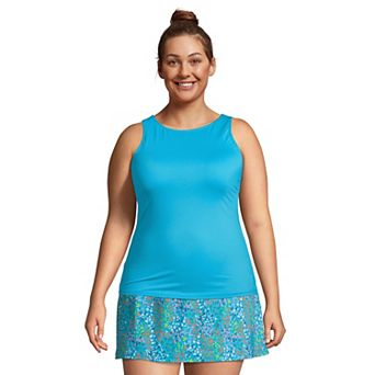 Plus Size Lands' End UPF 50 Bust Minimizer Tankini Swimsuit Top