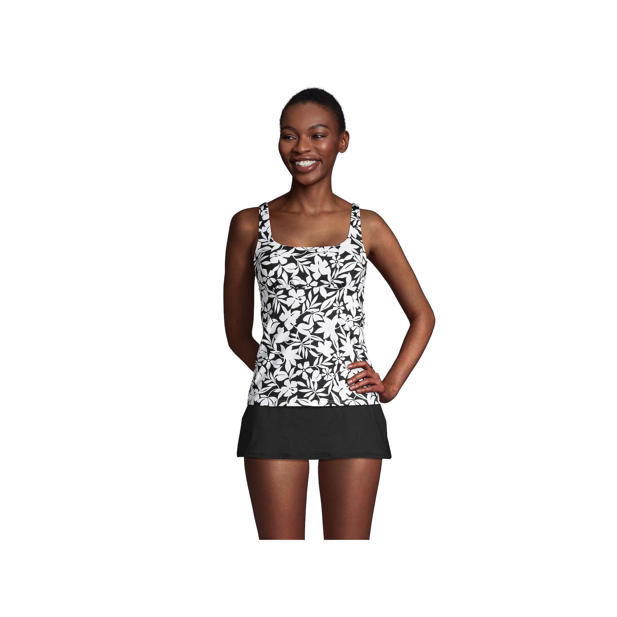 Womens Lands End Bust Minimizer UPF 50 Underwire Tankini Swimsuit Top, Si