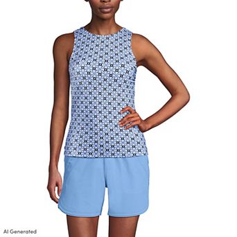 Women's Lands' End UPF 50 Bust Minimizer Tankini Swimsuit Top