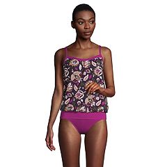 Plus Size Lands' End Flutter Empire Waist Comfort Strap Tankini Top