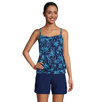 Women's Lands' End UPF 50 Blouson Tankini Swimsuit Top