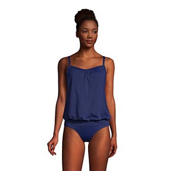 Women's Lands' End UPF 50 Blouson Tankini Swimsuit Top