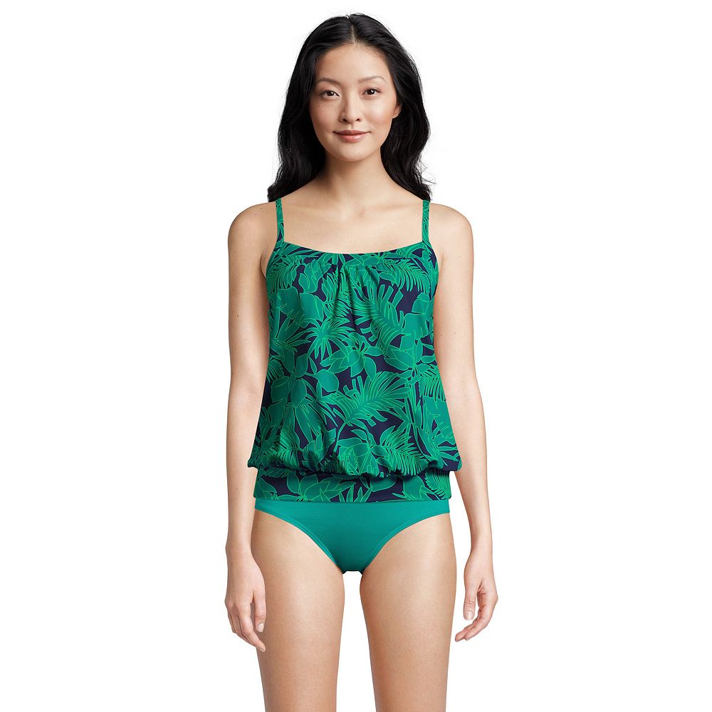 Women's Lands' End UPF 50 Blouson Tankini Swimsuit Top
