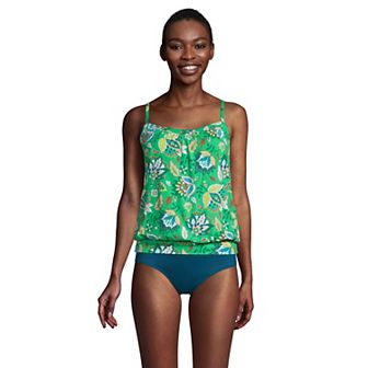 Women's Lands' End UPF 50 Blouson Tankini Swimsuit Top