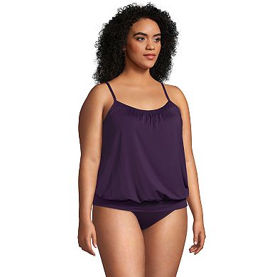 Plus Size Lands' End UPF 50 Blouson Tankini Top