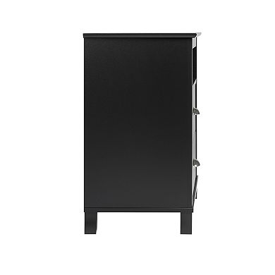 Prepac Black Yaletown 2-Drawer Tall Nightstand