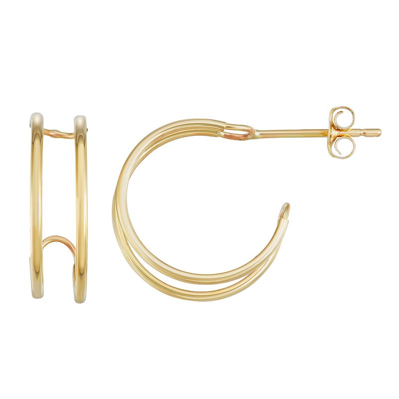 Forever 14K Double C-Hoop Earrings, Womens