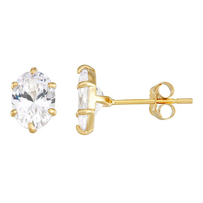 Forever 14K Cubic Zirconia Marquise Stud Earrings, Womens, White