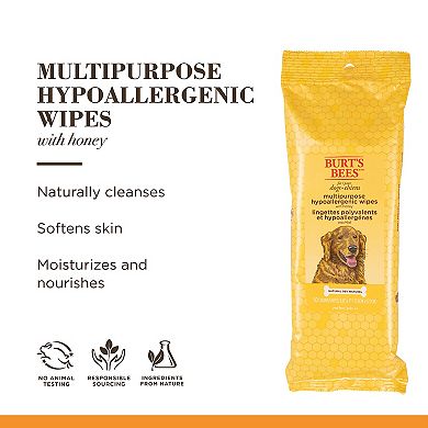 Burt's Bees for Pets Dog Multipurpose Wipes with Honey