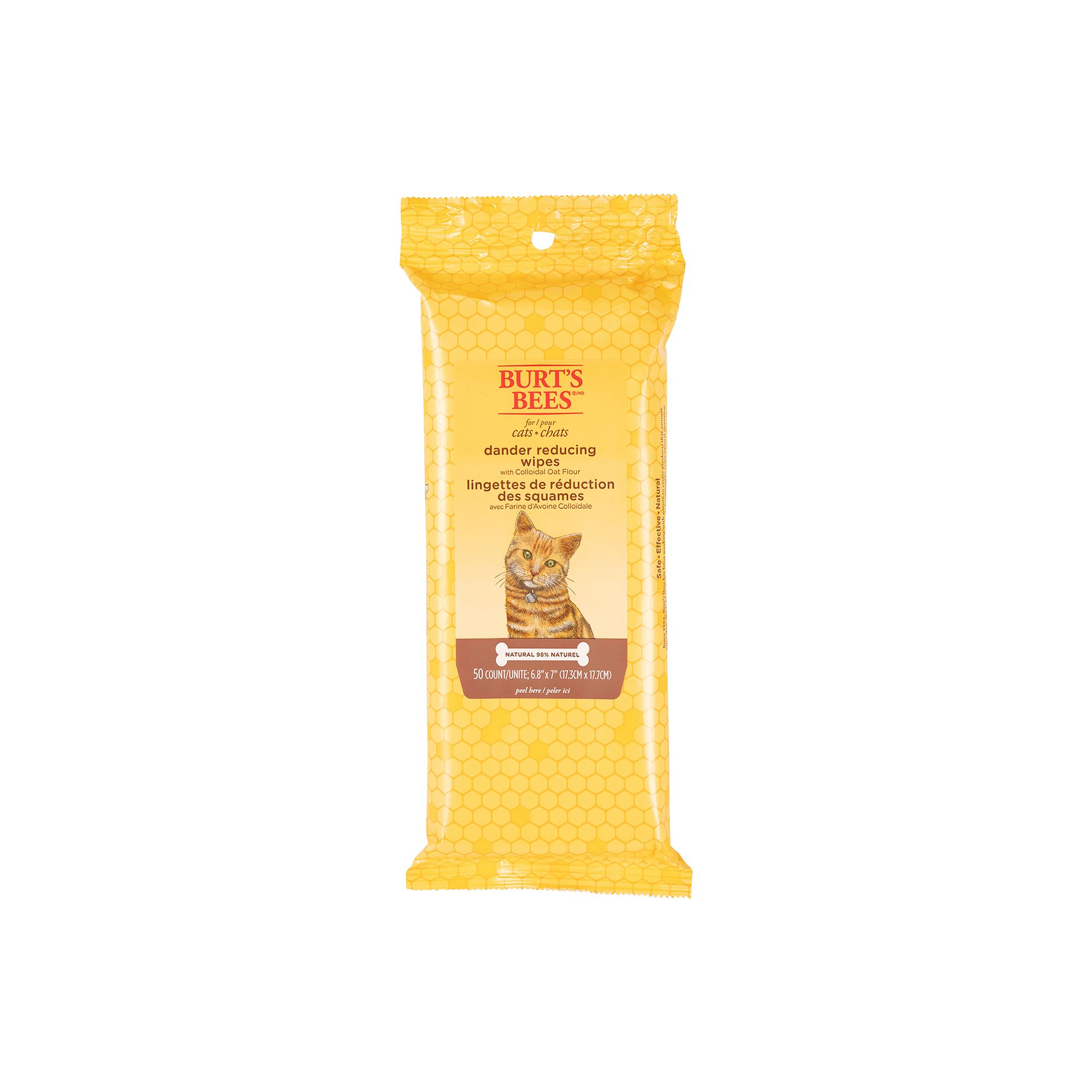 Burts Bees for Pets Cat Dander Wipes, Multi