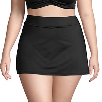 Plus Size Lands' End UPF 50 Tummy Slimmer Swim Skirt