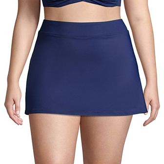Plus Size Lands' End UPF 50 Tummy Slimmer Swim Skirt