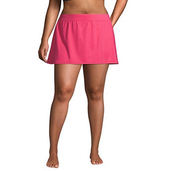 Plus Size Lands' End UPF 50 Tummy Slimmer Swim Skirt
