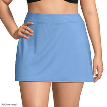 Plus Size Lands' End UPF 50 Tummy Slimmer Swim Skirt