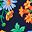 Navy Poppy Floral