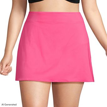 Plus Size Lands' End UPF 50 Tummy Slimmer Swim Skirt