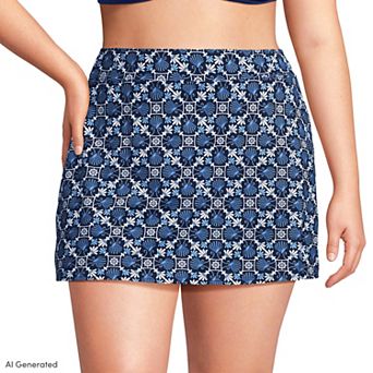 Plus Size Lands' End UPF 50 Tummy Slimmer Swim Skirt