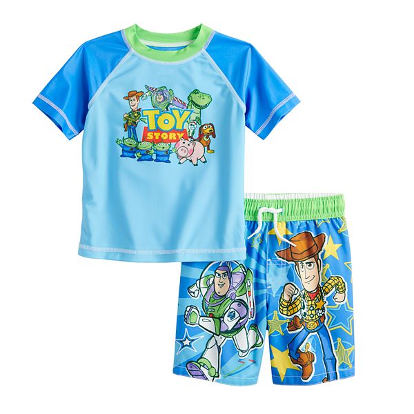 Disney / Pixar Toy Story Toddler Boy Rashguard Top & Swim Trunks Set