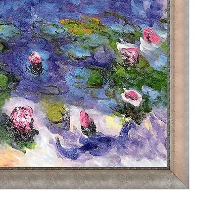 La Pastiche Water Lilies Monet Silver Framed Canvas Wall Art