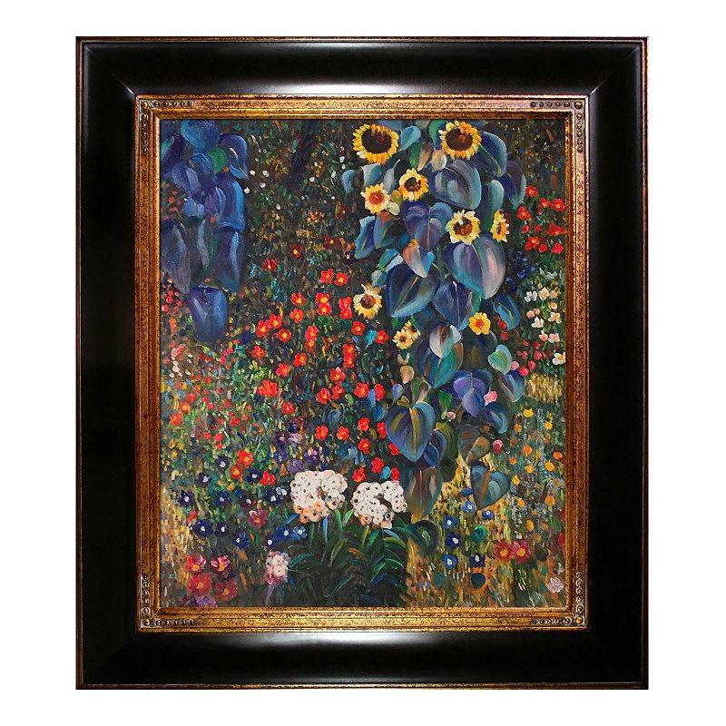 La Pastiche Farm Garden with Sunflowers by Gustav Klimt Framed Wall Art, Mu