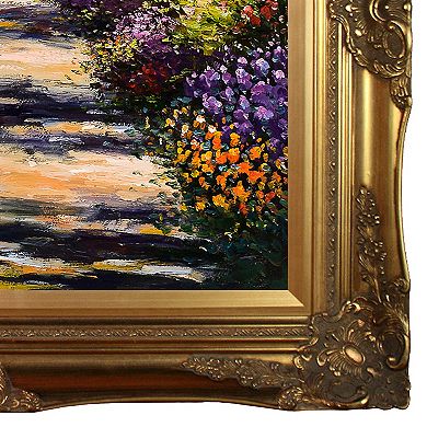 La Pastiche Garden Path at Giverny Monet Bronze Framed Canvas Wall Art