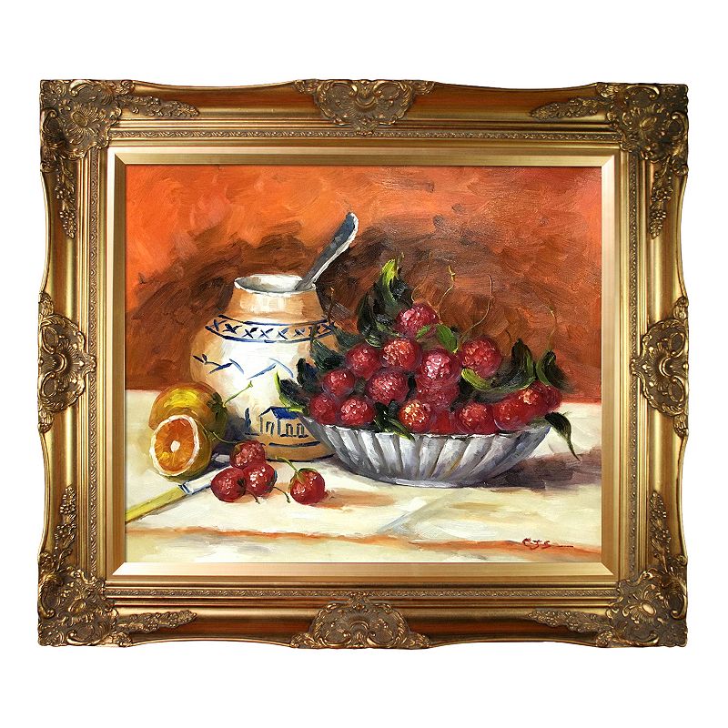 La Pastiche Strawberries Renoir Framed Canvas Wall Art, Multicolor
