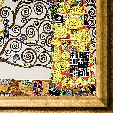 La Pastiche The Tree of Life Klimt Gold Framed Canvas Wall Art