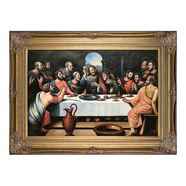 La Pastiche The Last Supper Juan De Juanes Framed Canvas Wall Art