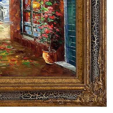 La Pastiche Cafe Italy Framed Canvas Wall Art
