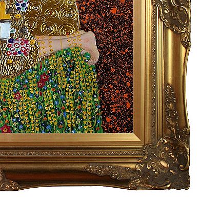 La Pastiche The Kiss Gustav Klimt Gold Finish Framed Canvas Wall Art