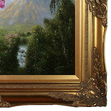 La Pastiche Orchid and Hummingbird Near a Mountain Waterfall, 1902 by Martin Johnson Heade Large Framed Wall Art