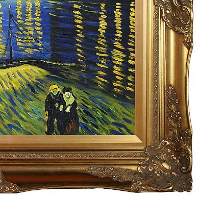 La Pastiche Starry Night Over the Rhone by Vincent Van Gogh Framed Wall Art