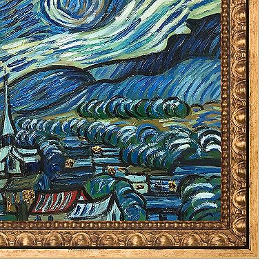 La Pastiche Starry Night by Vincent Van Gogh Framed Canvas Wall Art
