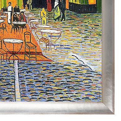 La Pastiche Cafe Terrace at Night Vincent Van Gogh Framed Canvas Wall Art