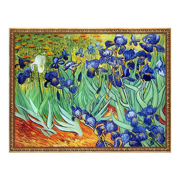 La Pastiche Irises Vincent Van Gogh Framed Canvas Wall Art