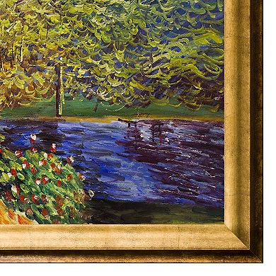 La Pastiche Corner of the Garden at Montgeron Claude Monet Framed Canvas Wall Art